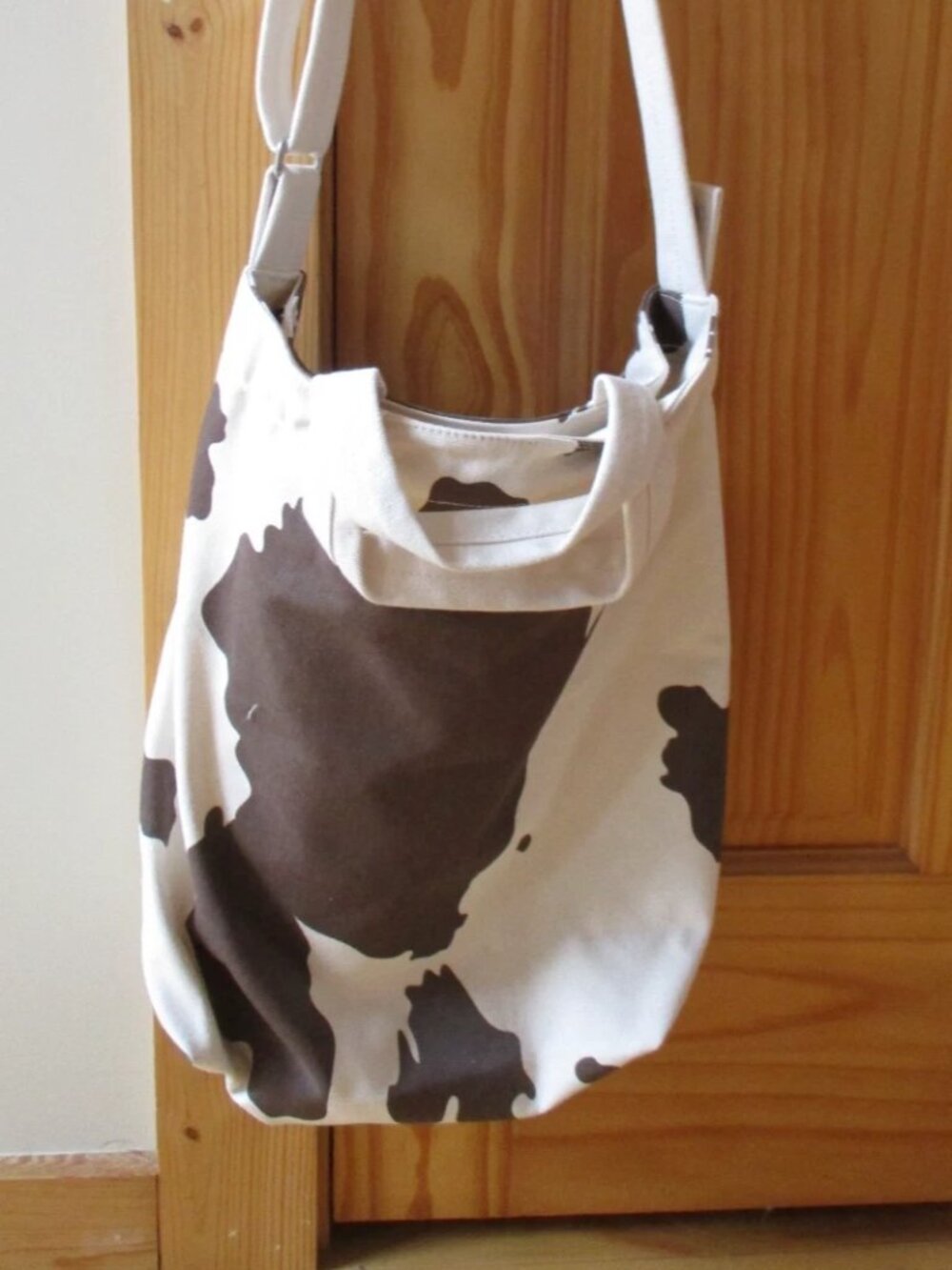 Baggu Brown Cow Classic Duck Bag Canvas Shoulder Adjustable 100% Cotton